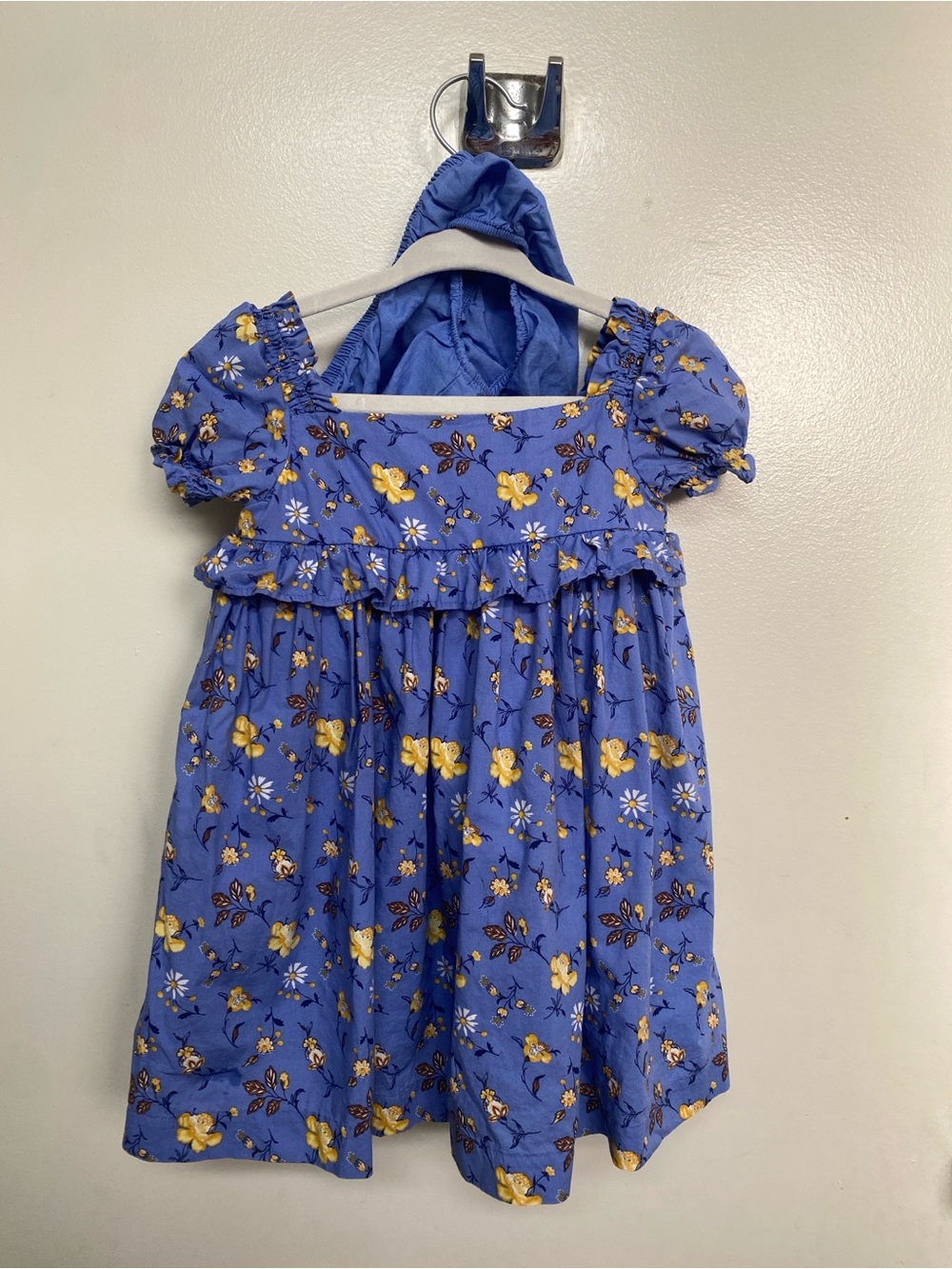 Janie and Jack Blue Floral Dress with Yellow Flowers